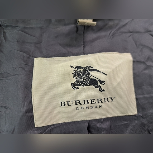 Burberry Women's Pea Coat Jacket Wool Chunky Knit Sleeves Gray Vintage Y2K 4 US - Picture 13 of 16